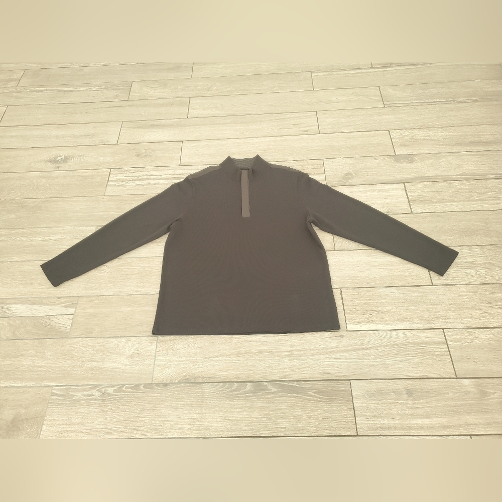 HUGO BOSS men's cotton black 1/4 zip ribbed sweater size XXL
